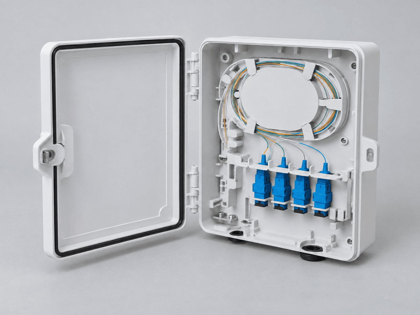 Wall mount fiber distribution box